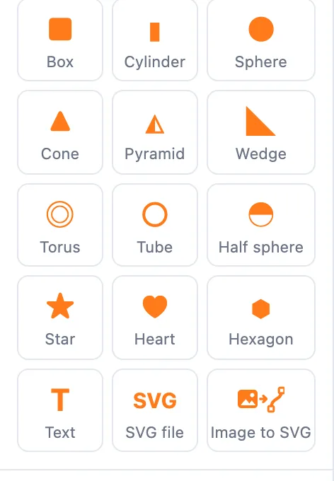 The Text tile in Basic shapes, next to SVG file and Image to SVG