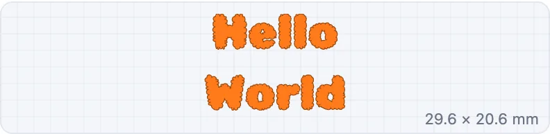 Hello World in Rubik Bubbles, a bubble font, in the preview