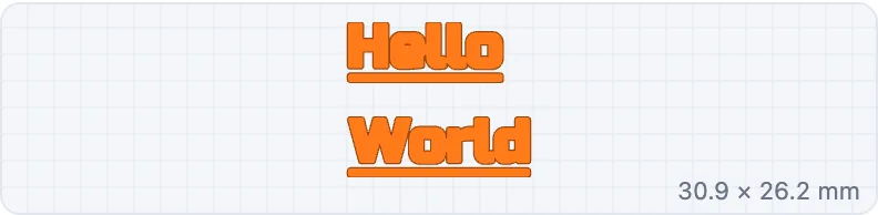 Two lines, bold, underlined, aligned to the left with line spacing 1.6
