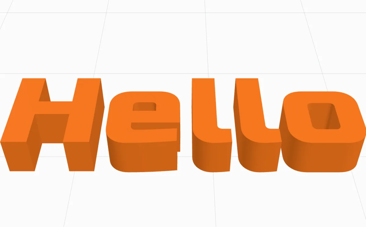 Plain orange Hello letters with no border