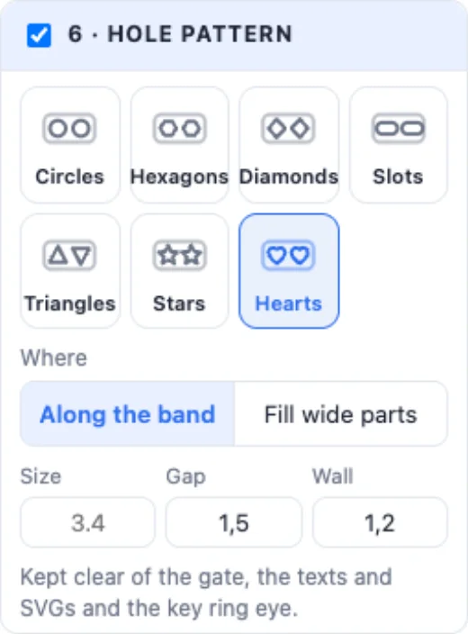 The Hole pattern card