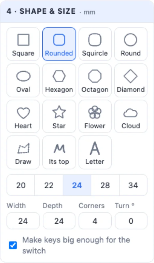 The Shape and size card