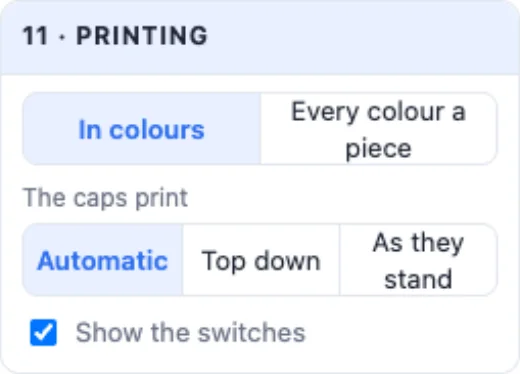 The Printing card