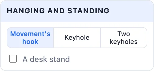The Hanging card: none, one keyhole or two