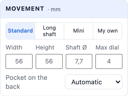 The Movement card: standard, long, mini or custom and the pocket