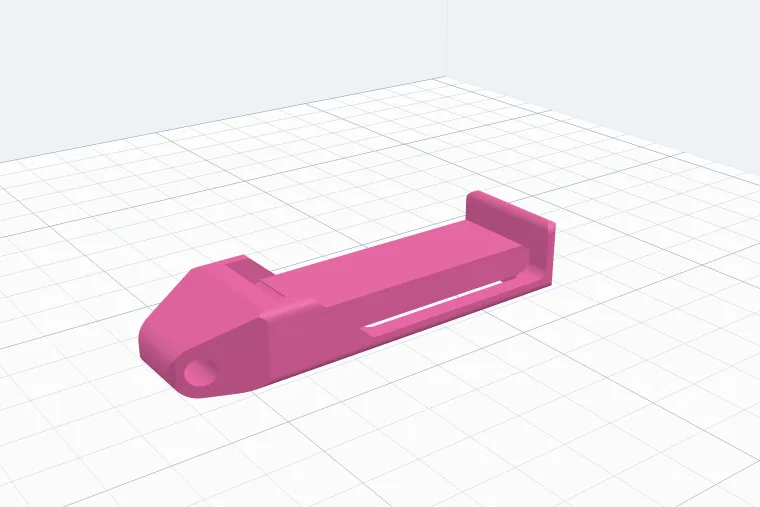 The stand printed closed: the lever lies flat in its pocket