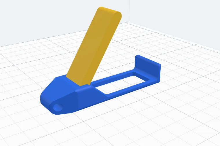 A blue bar with a yellow lever