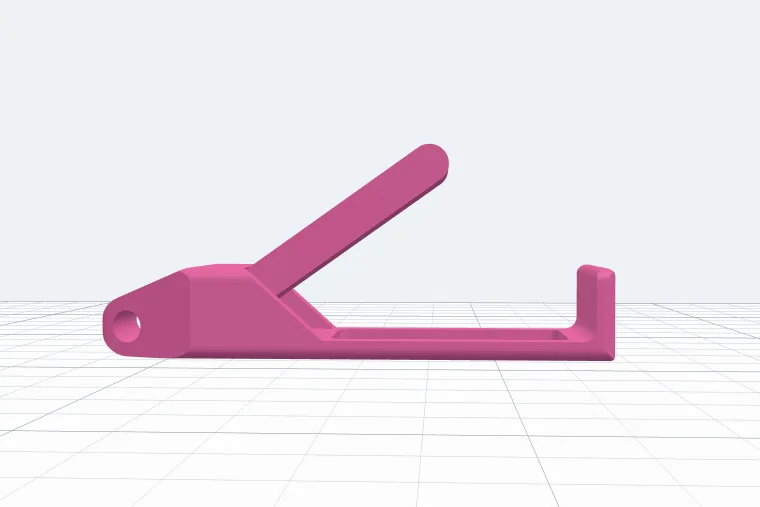 Side view: a shorter lever standing steeper