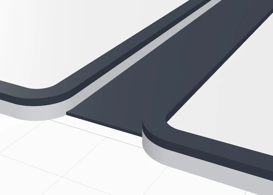 A rim border in dark grey at the spine