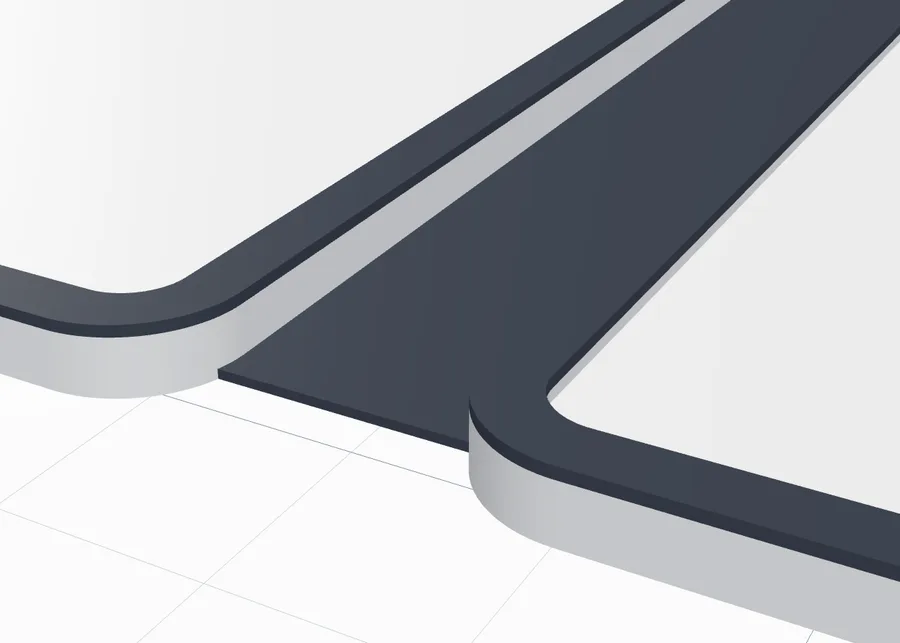 A top only border: a white rim with a dark top
