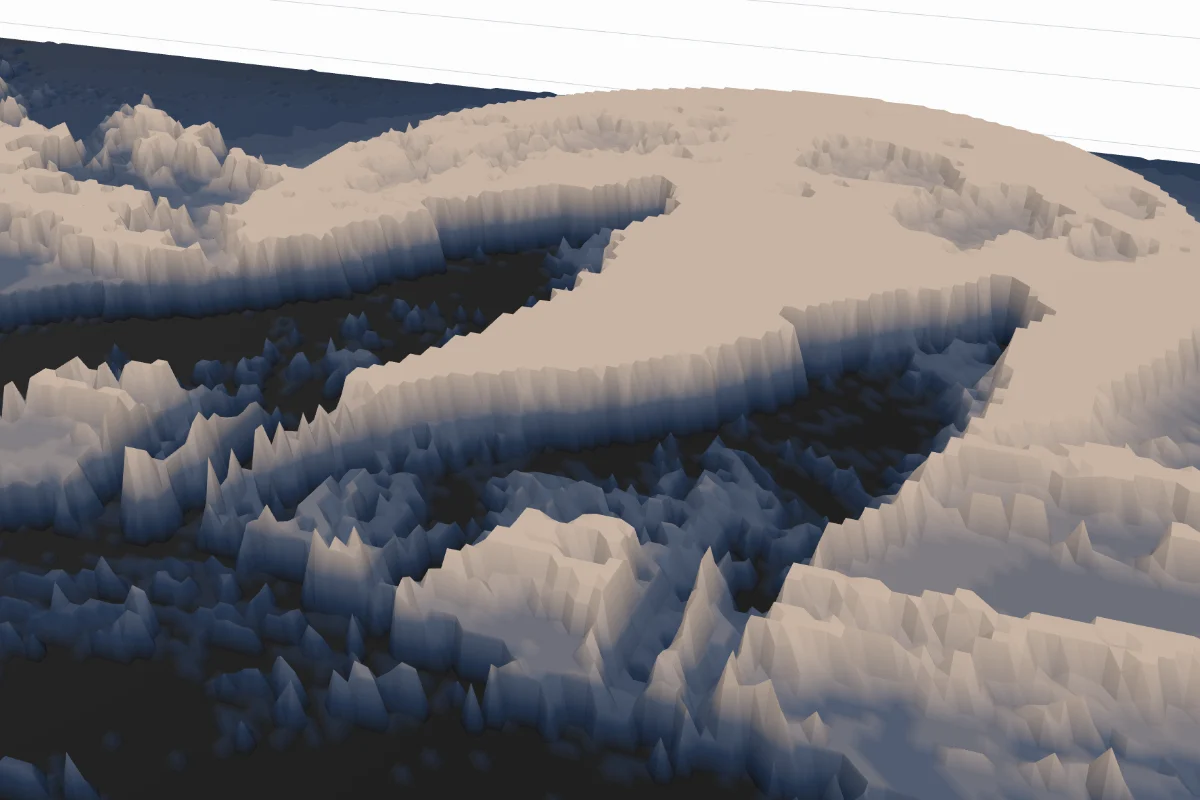 A close look at the print's relief: the moon and clouds stand up in thin layers above the dark base