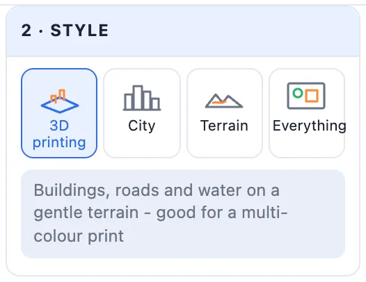 The Style card: 3D printing, City, Terrain and Everything