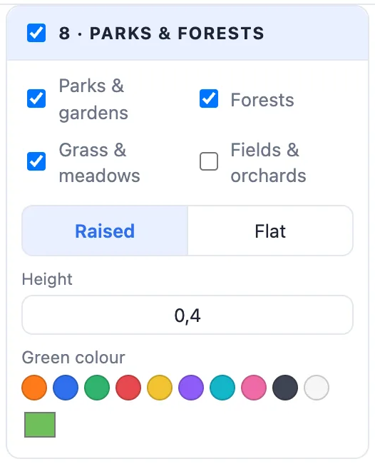 The Parks and forests card
