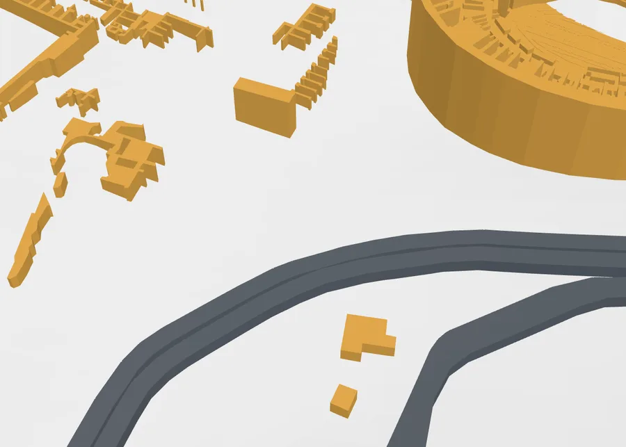 Raised roads round the Colosseum