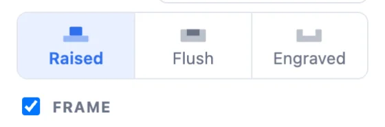 Choose between a raised, flush or engraved QR code