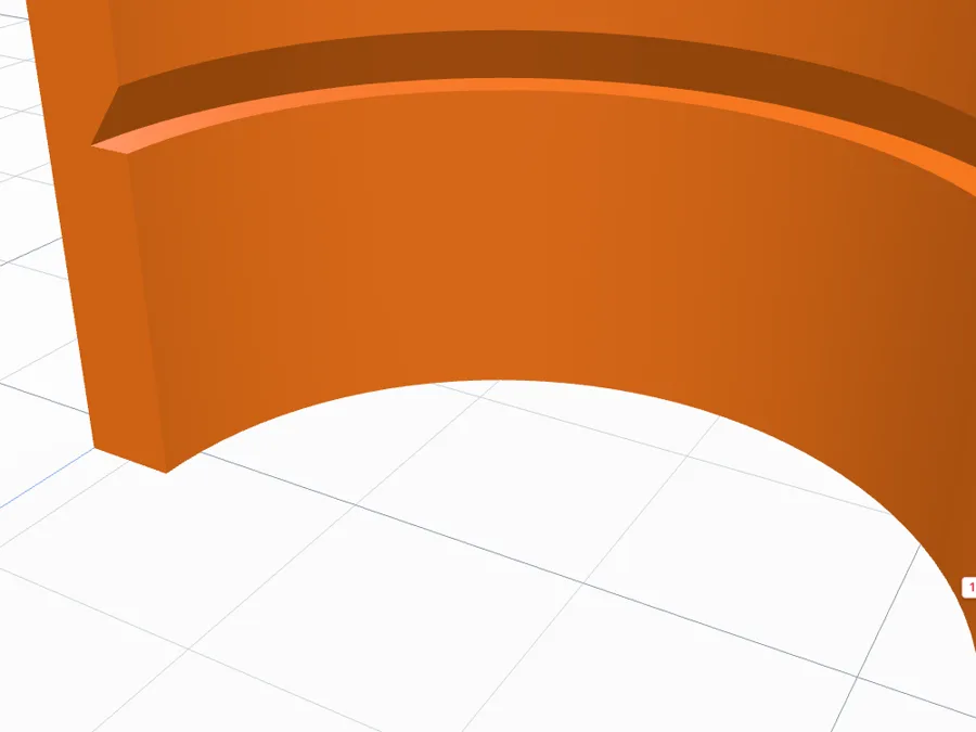 A flat-below triangular groove inside the tube