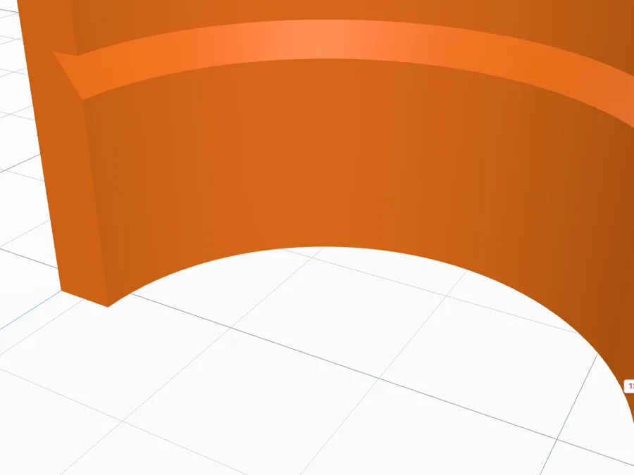 A flat-top triangular groove inside the tube