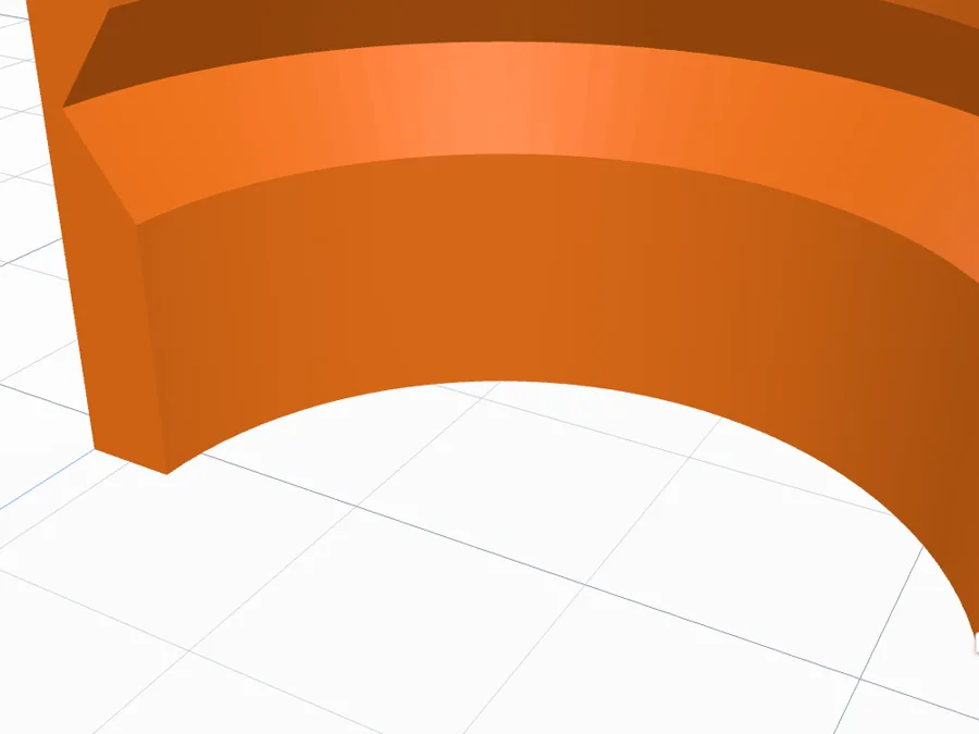 The same V-groove with smooth sloped sides