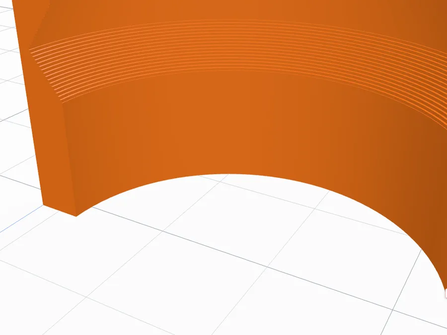 A V-groove made of thin steps
