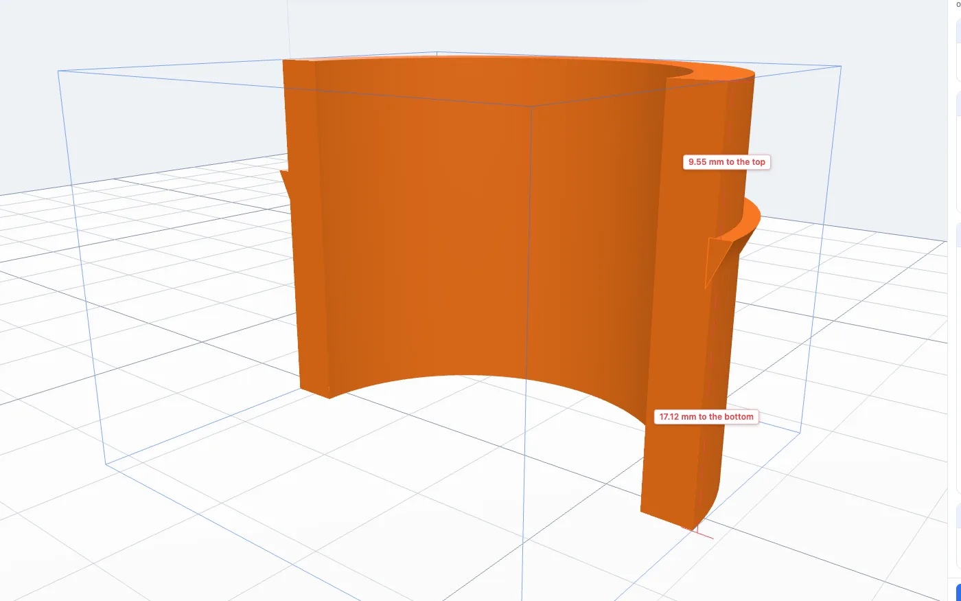 A flat-top ridge 1.2 mm high standing out all the way round the outside of the tube