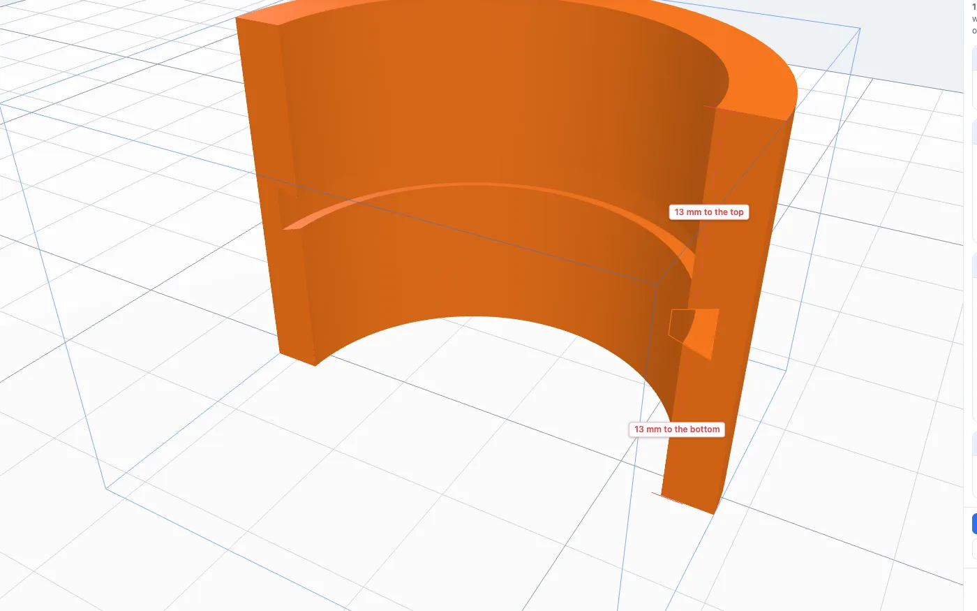 The drawn dovetail groove running all the way round the inside of the tube