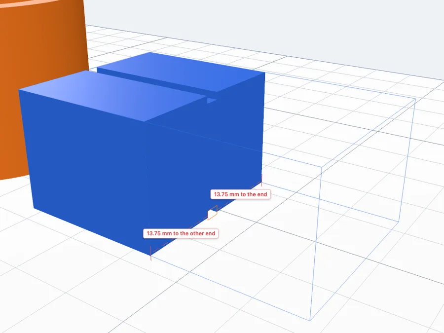 The upright groove turned 90 degrees round the box