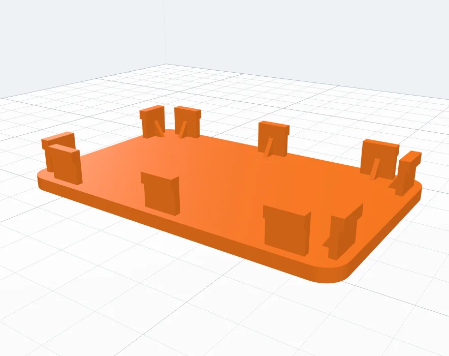 The lid with ten square hook legs, each with a support on its back, joined into one body