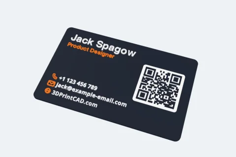 A 3D printed business card with a QR code