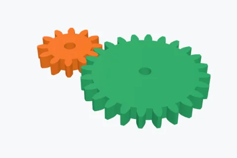 Two meshing gears
