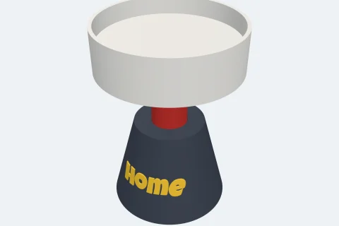 A stand with a cone body, a neck and a dish on top