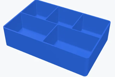 A tray with compartments