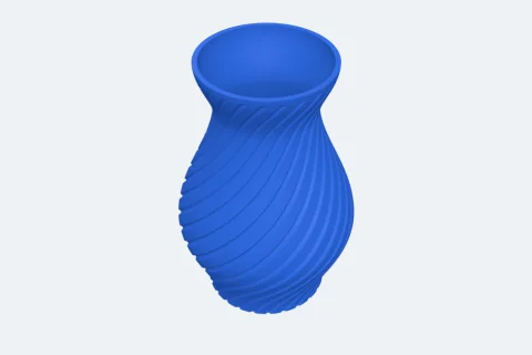 A vase with a spiral pattern