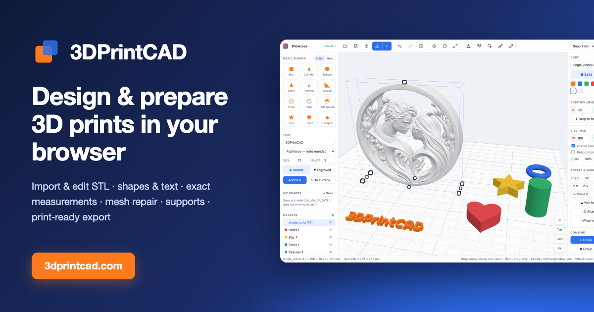 3DPrintCAD - Online 3D Design Tool for 3D Printing